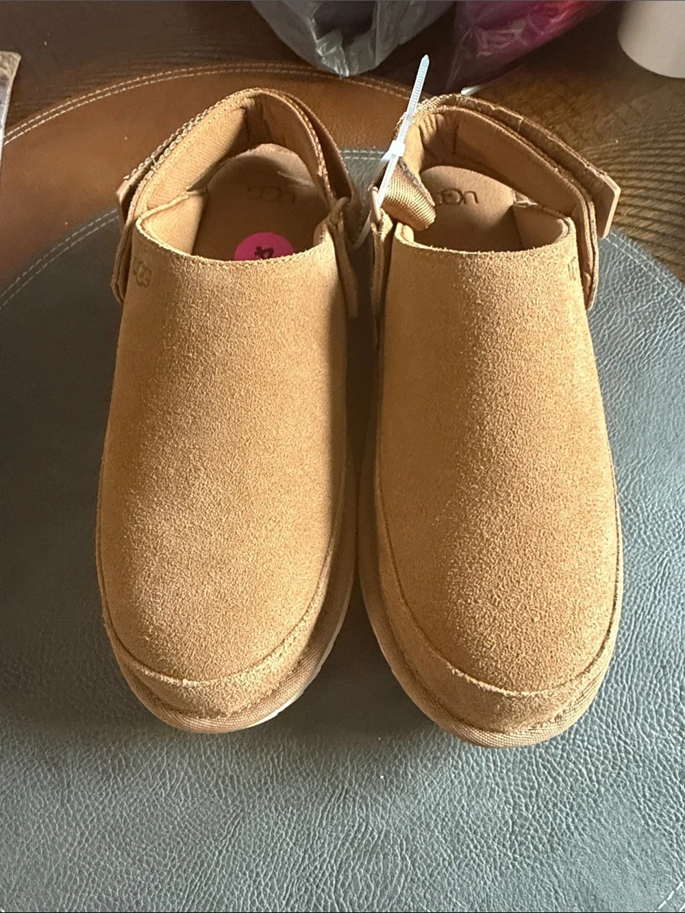 UGG Kids Chestnut Suede Backstrap Slip-Ons